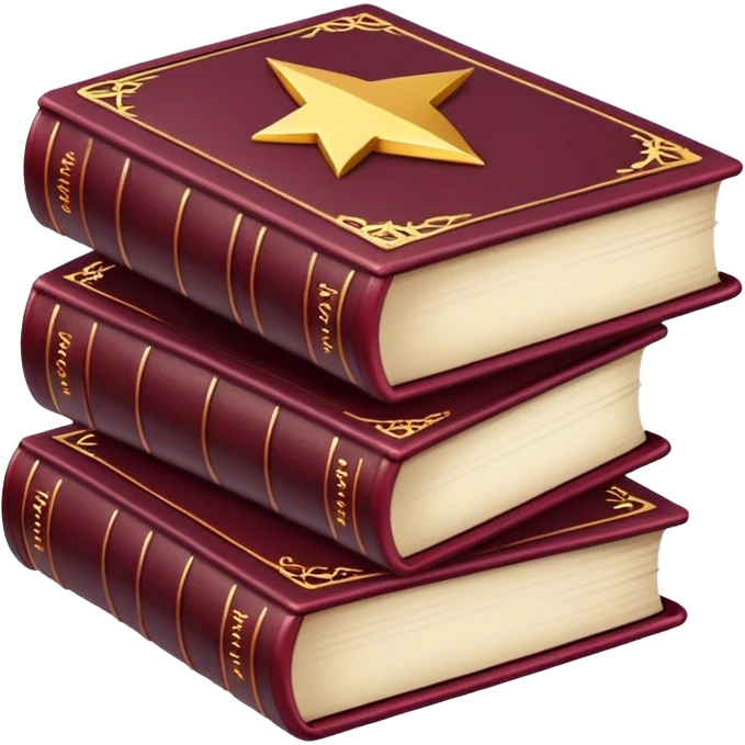 pile of magic spell books Burgundy emoji