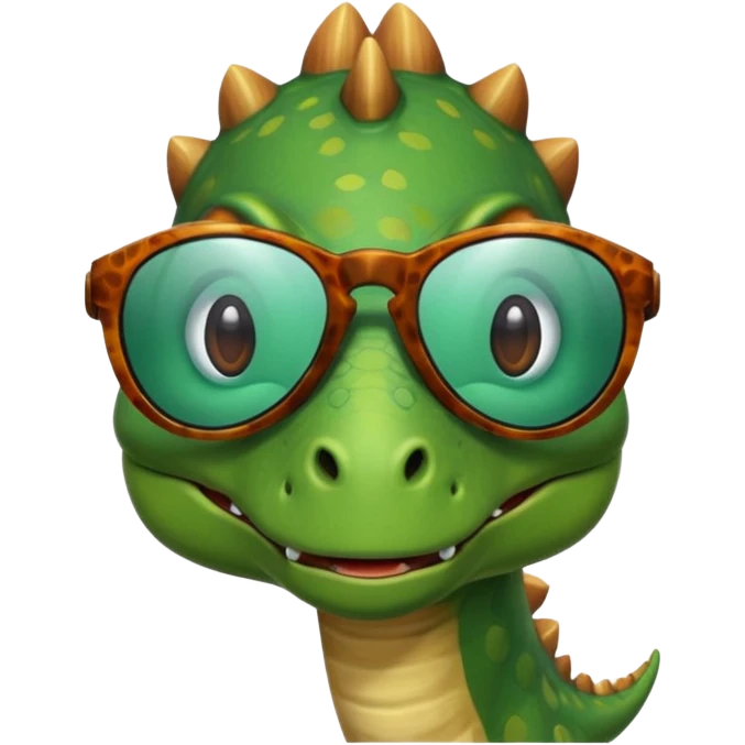 Crea un dinosaurio con gafas de sol emoji