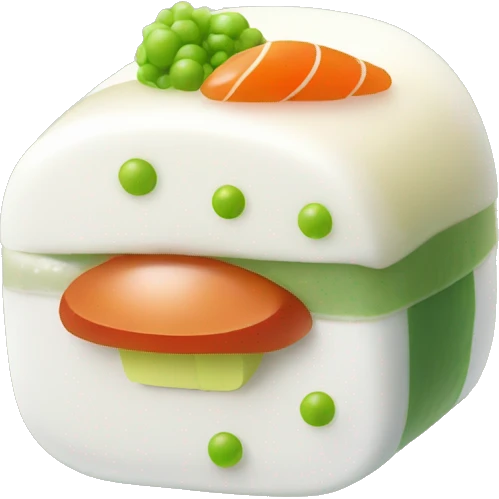 sushi with dollop of wasabi on top emoji
