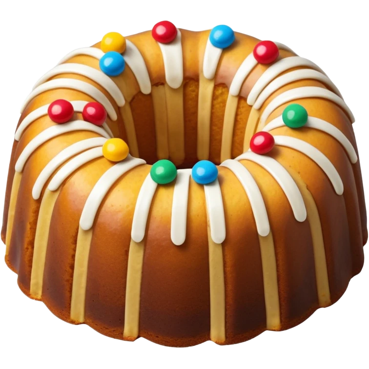 colorful pieces inside of the non frosted Bundt cake emoji