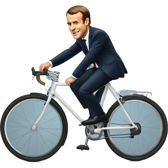 Emmanuel Macron en vélo emoji
