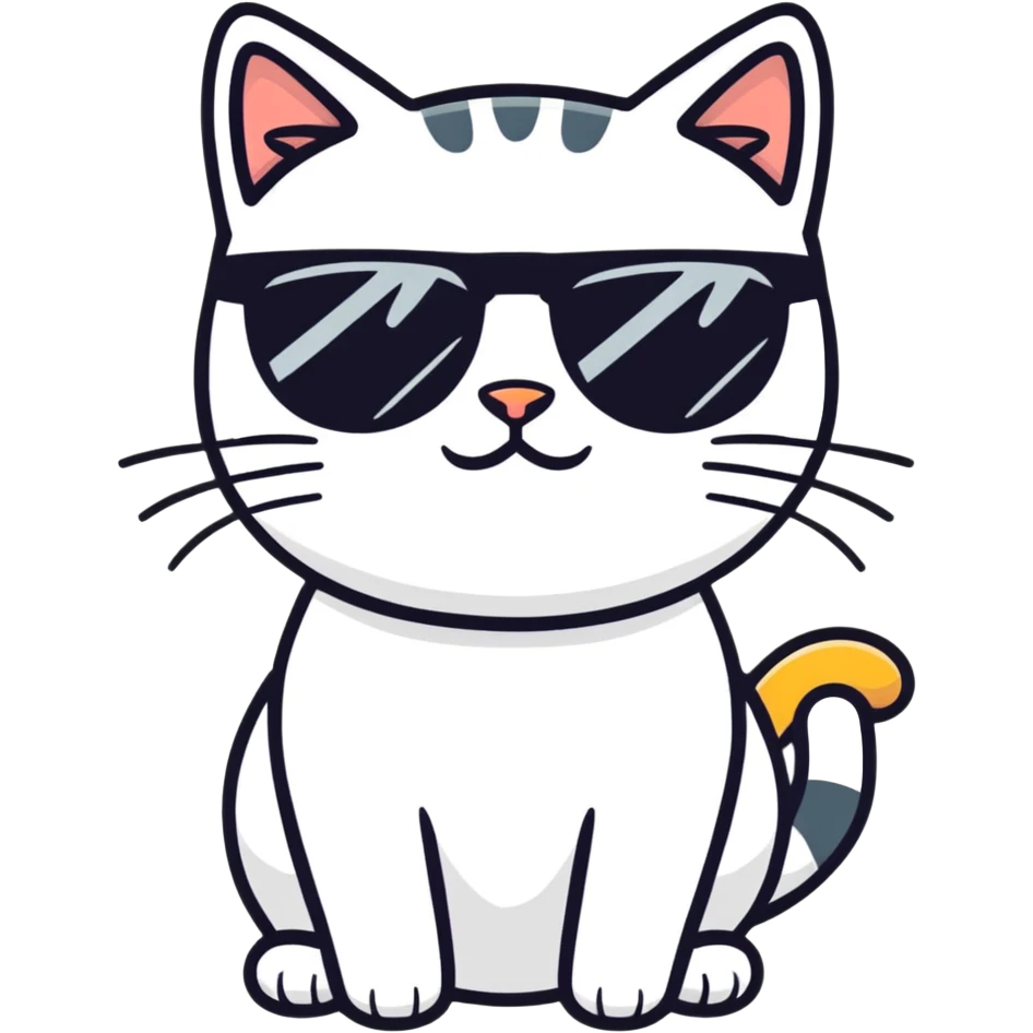 Cat with sunglasses emoji
