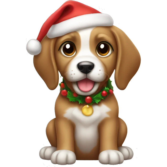 Cute Christmas puppy emoji