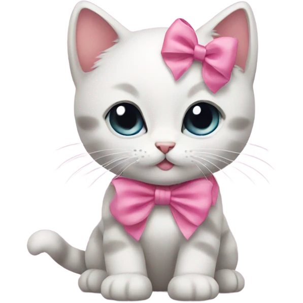 kitten with a pink bow emoji
