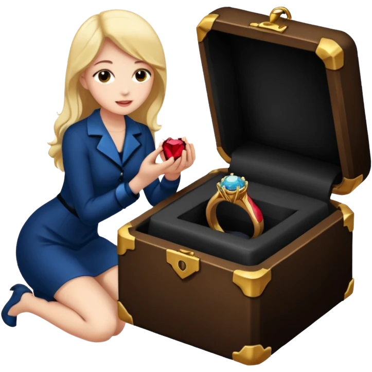 ring in a box person on knee emoji