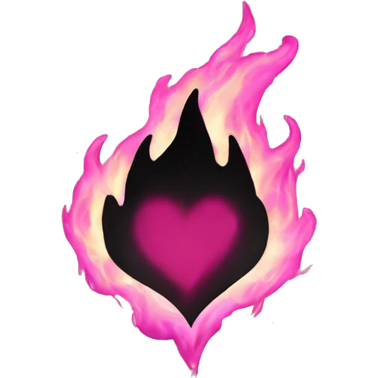 black heart pink flame emoji