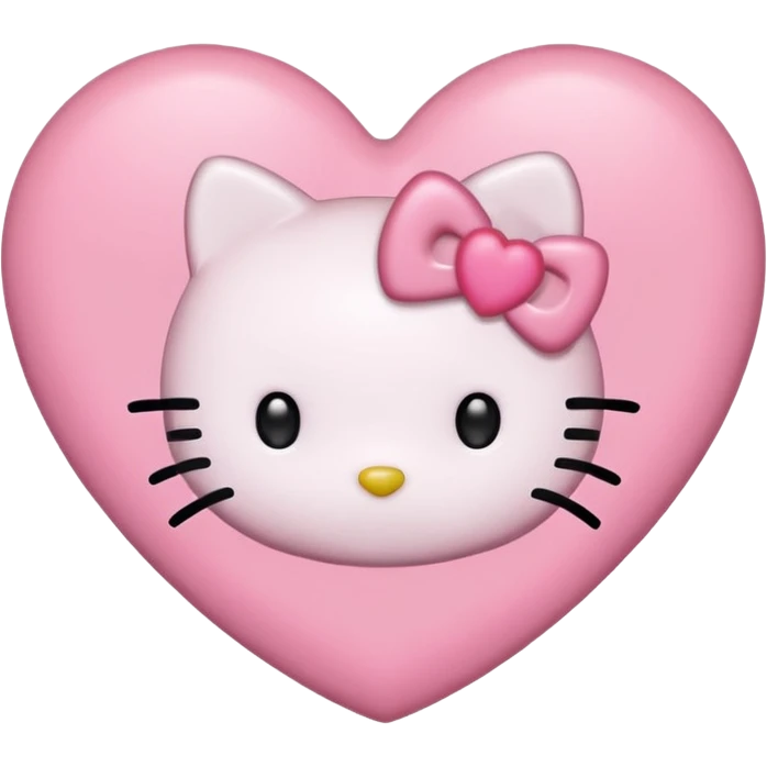 hello kitty heart`no mouth emoji