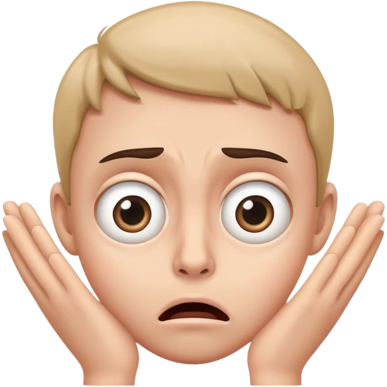 frightened face with wide eyes and hands on cheeks emoji