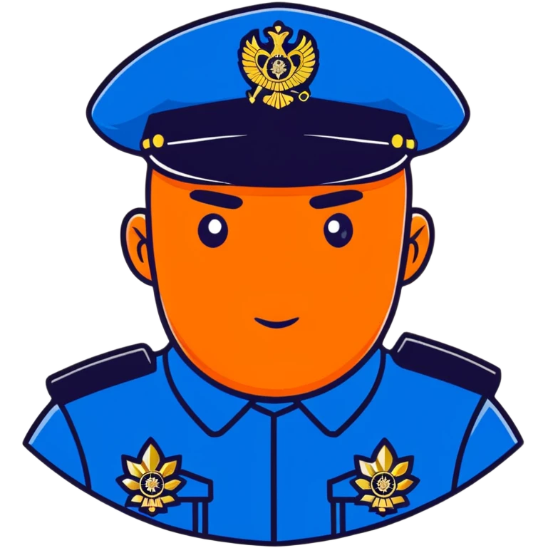 Russian police officer with traditional police cap and blue uniform emoji