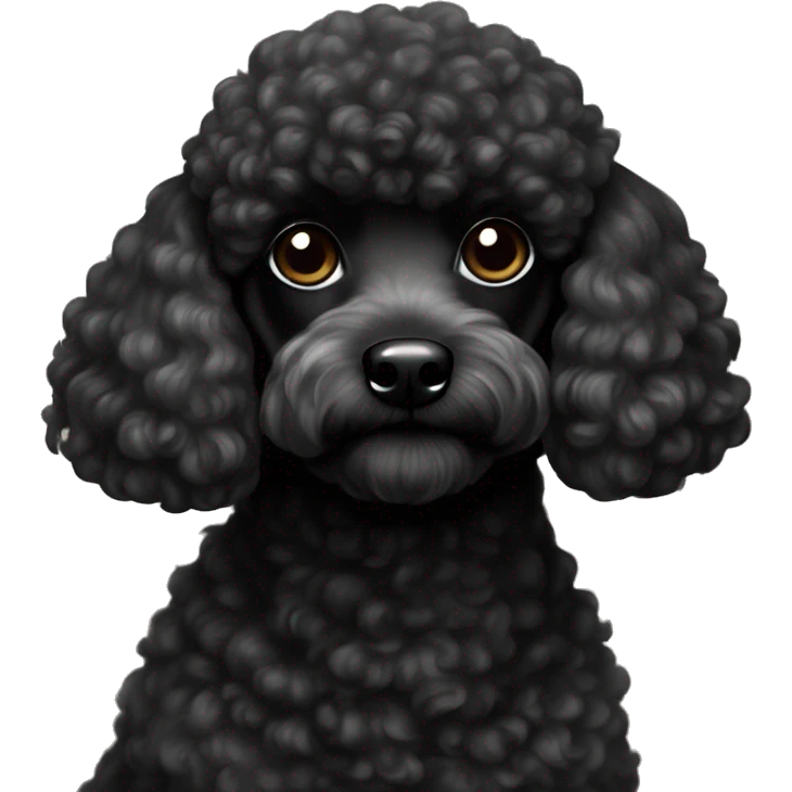 black tiny poodle with little forehead far emoji