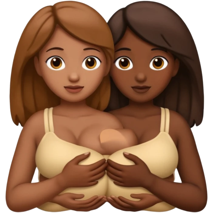 brown girl boobs being held with no face and no body just boobs and hands on them  emoji