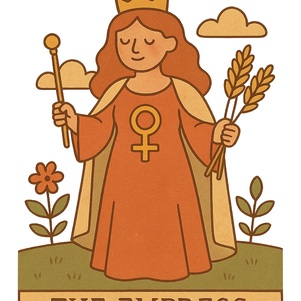 The Empress tarot card in a fantasy style emoji