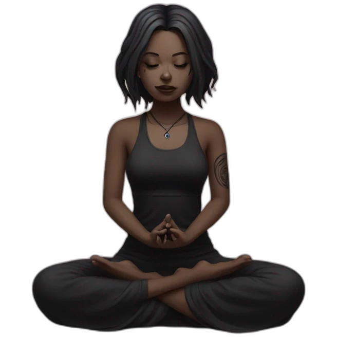 goth girl meditating emoji