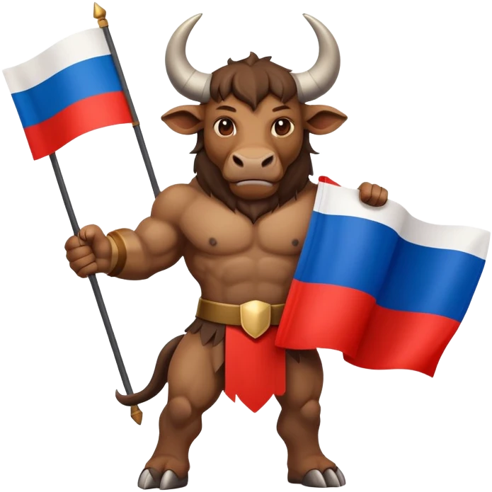 minotaur with russian flag emoji