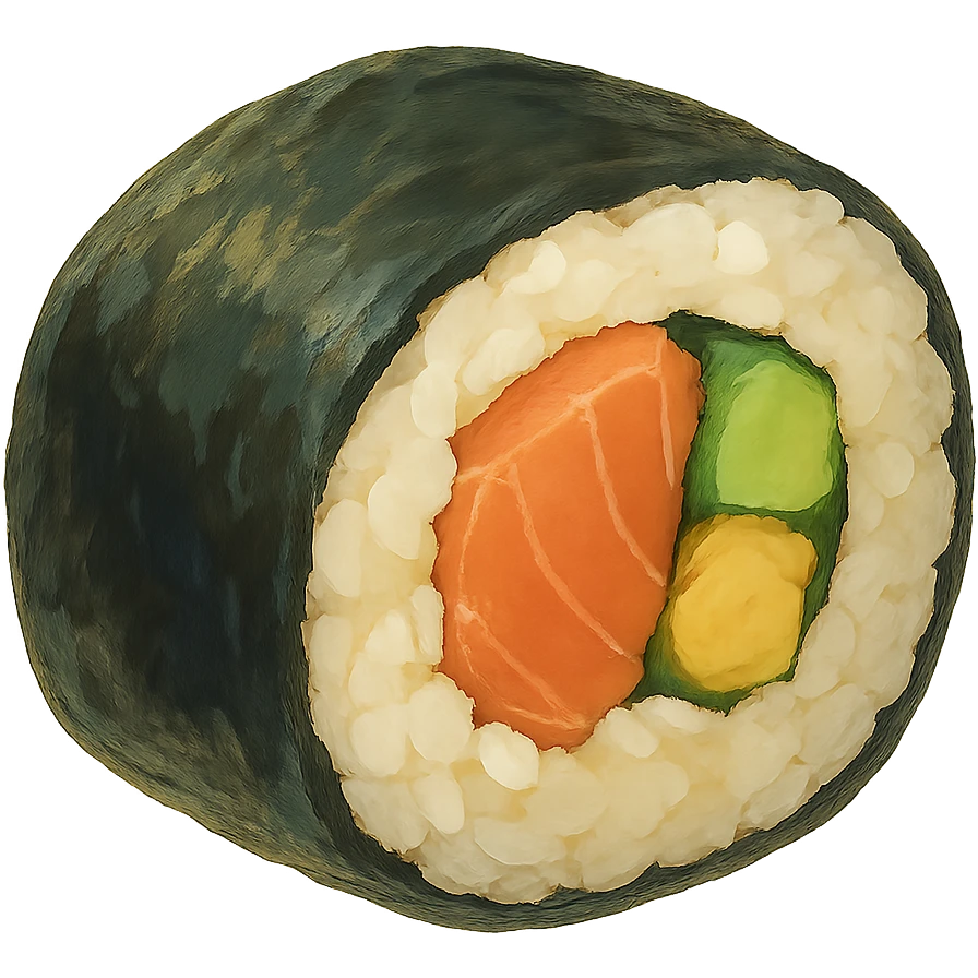 sushi roll, ghibli style emoji