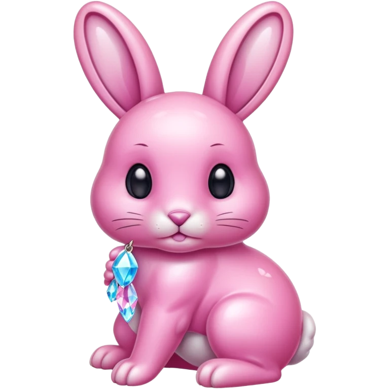  crystallized bunny pink emoji
