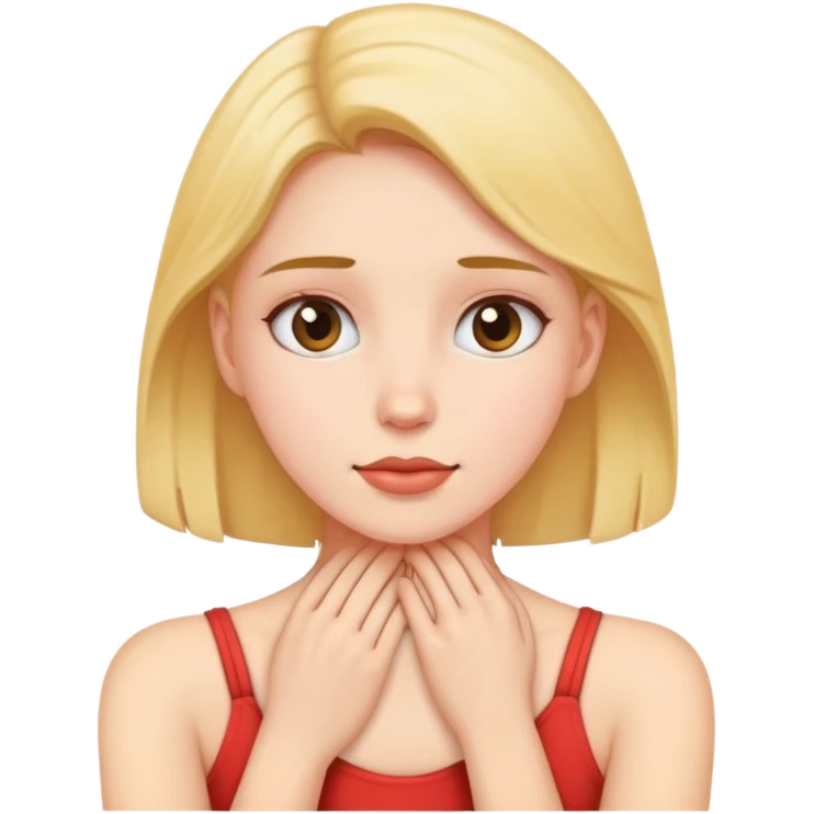girl holding her neck emoji