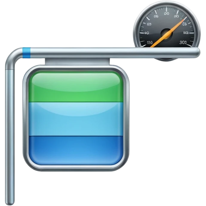 a straight  bar with a meter that has different colors on it  emoji