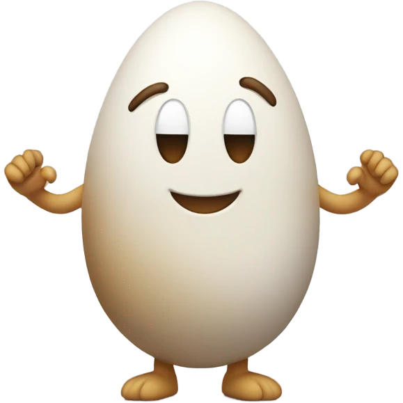 Little egg man throws his hands in the air going wild emoji