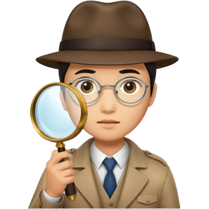 detective, asian, magnifying glass emoji