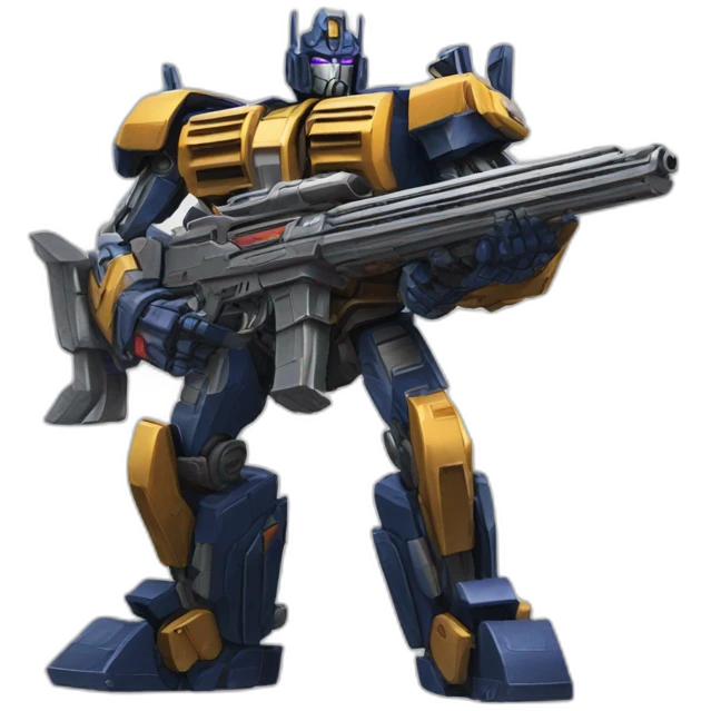 Transformers with big gun emoji