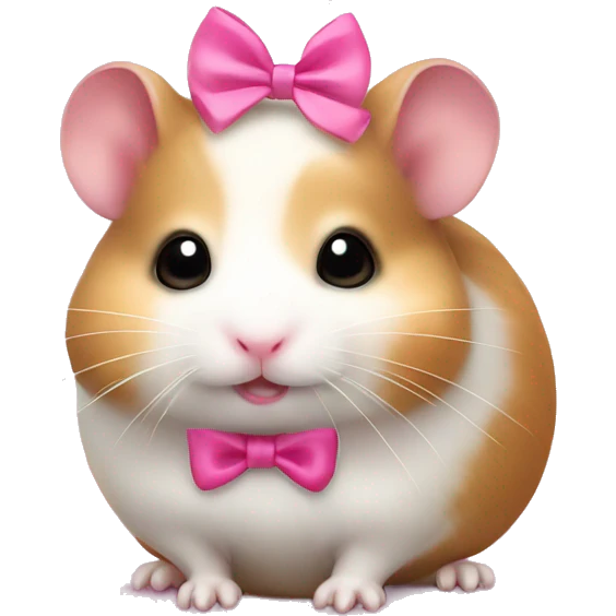 cute hamster with pink bow emoji