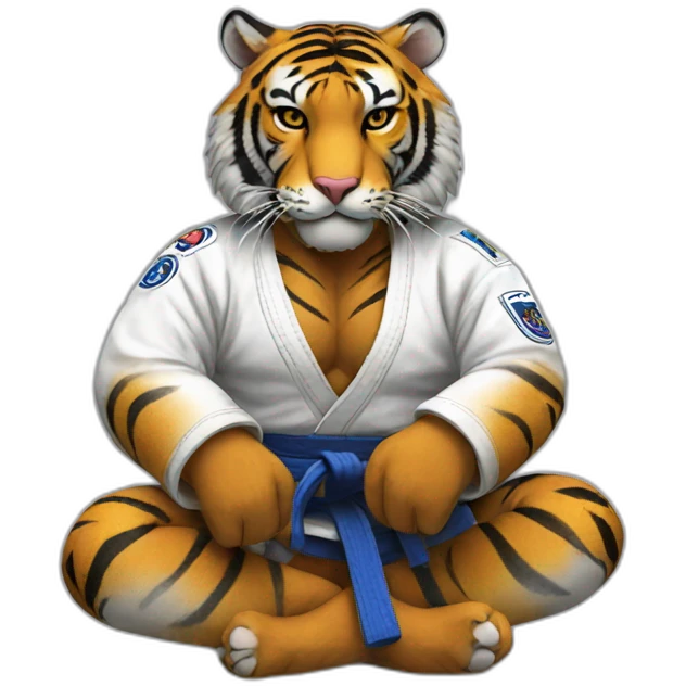 BJJ seated guard  Tiger  emoji