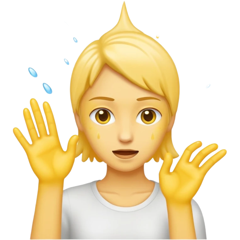 Yellow fingers in pussy while it squirts emoji