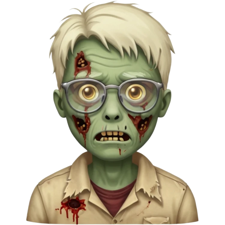 Zombie with glasses more visible glasses, some difference between zombie and glasses  emoji