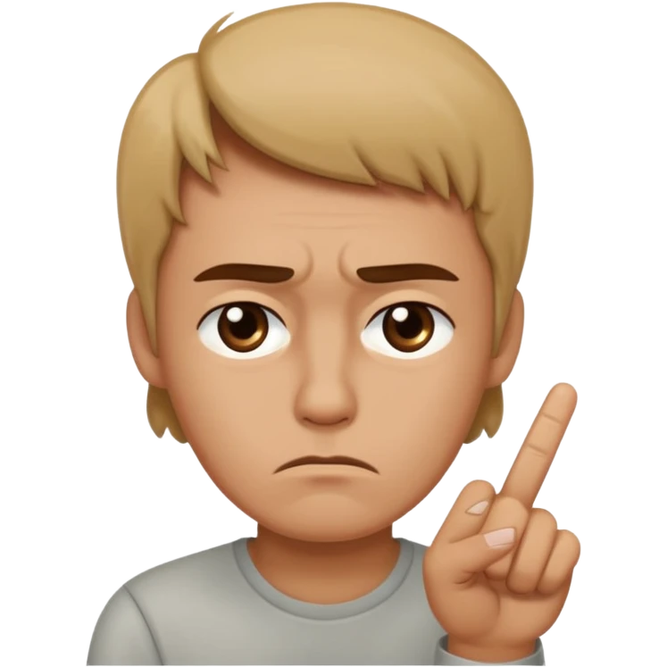 Sad face WITH A middle FINGER emoji