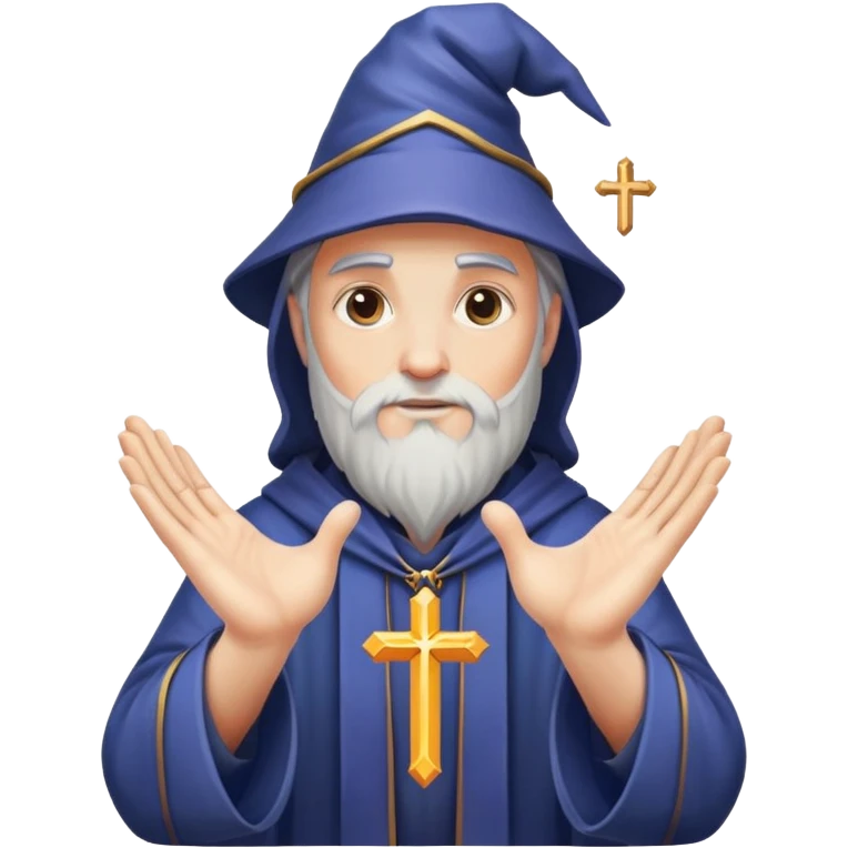wizard making a cross with hands emoji