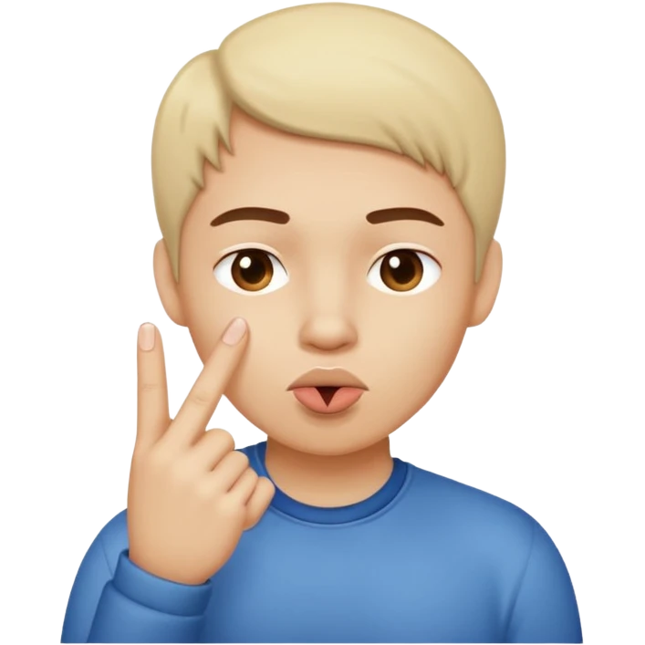 Shushing with middle finger emoji