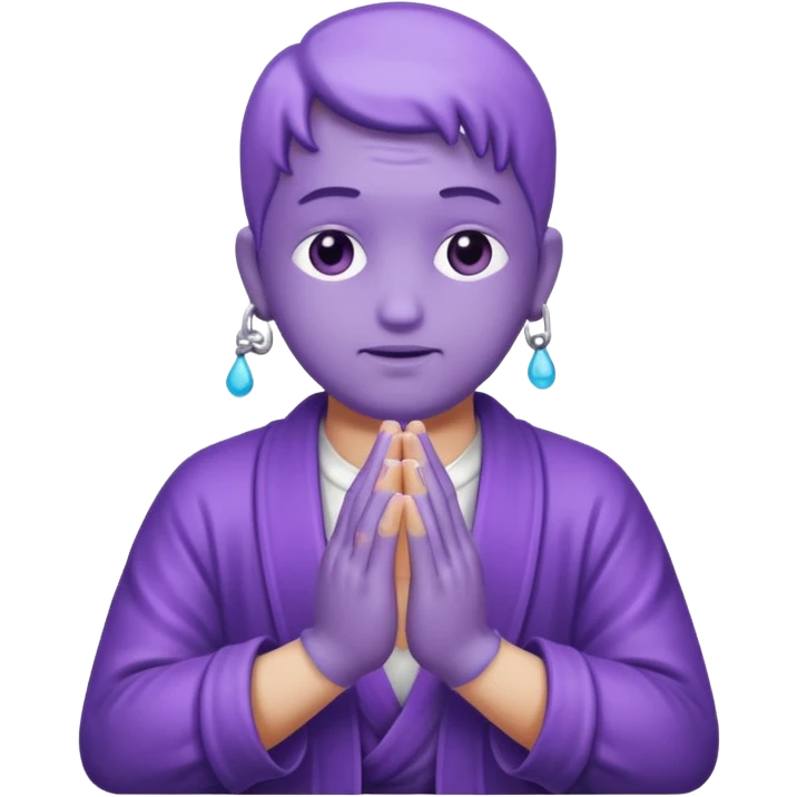 soapy purple hands praying ohm emoji
