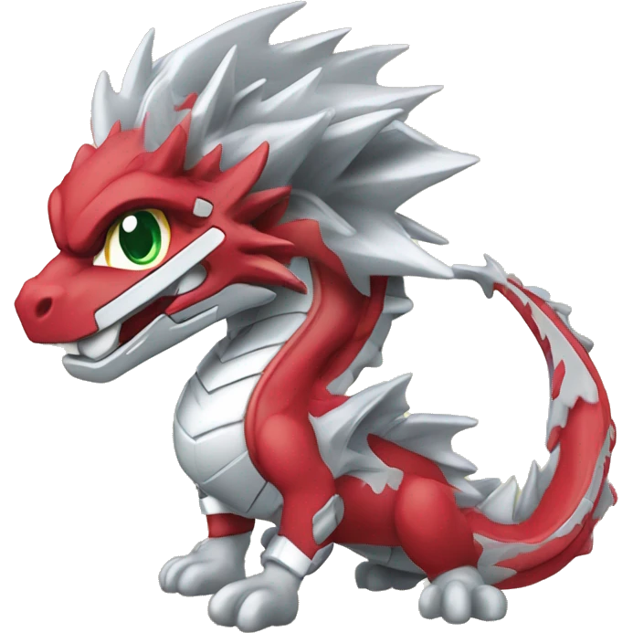 single dragon red and silver beyblade  emoji
