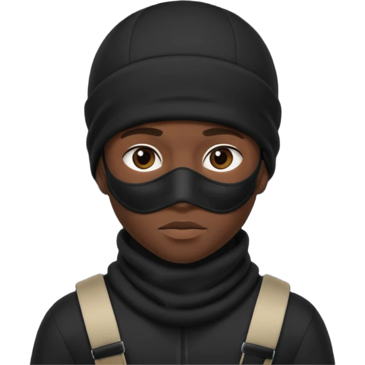 black boy with black ski mask on  emoji