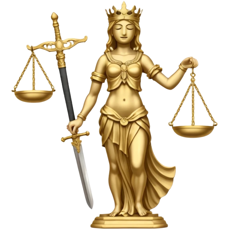 gold Justitia statue emoji