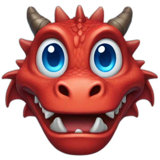 face red dragon with blue eyes emoji