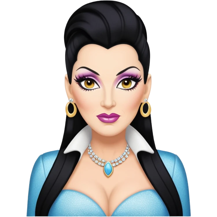 Michelle visage black hair with white mèche dragrace emoji emoji