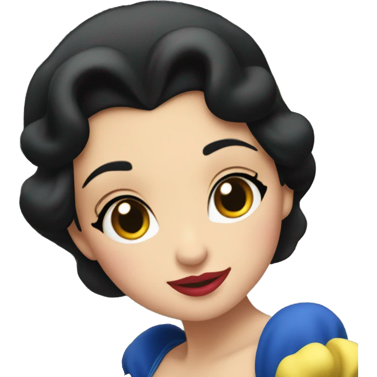 Disney Snow White sitting in front of a christmas tree emoji