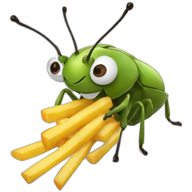 bug eating fries emoji