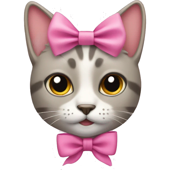 Cat with a pink bow  emoji