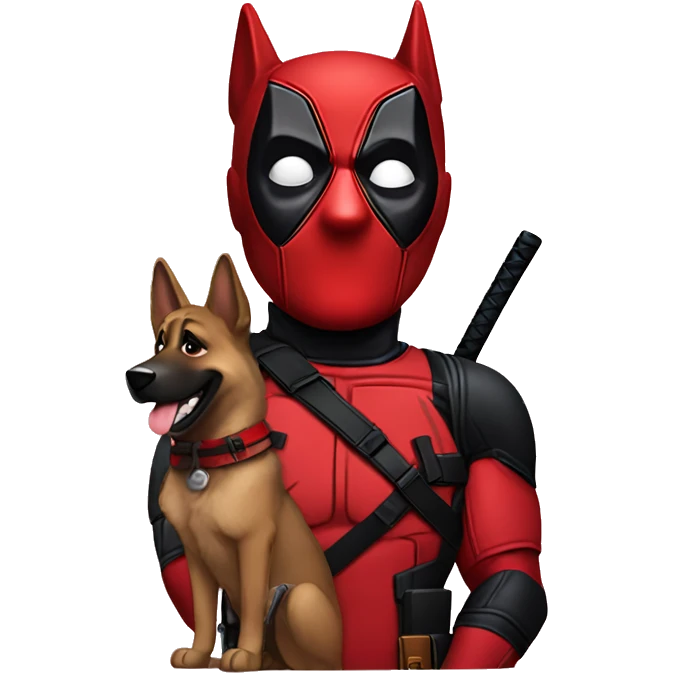 Deadpool with a German shepherd  emoji