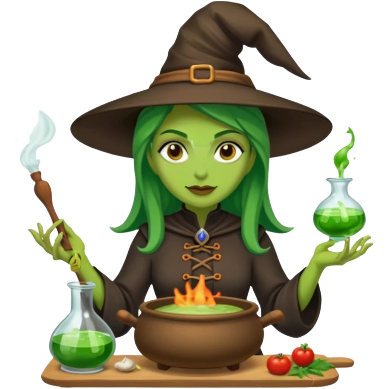 green witch cooking potion emoji