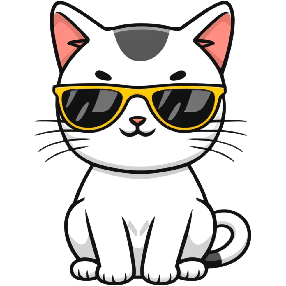 Cat with sunglasses emoji