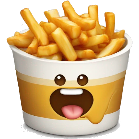 Poutine qui mange une poutine emoji