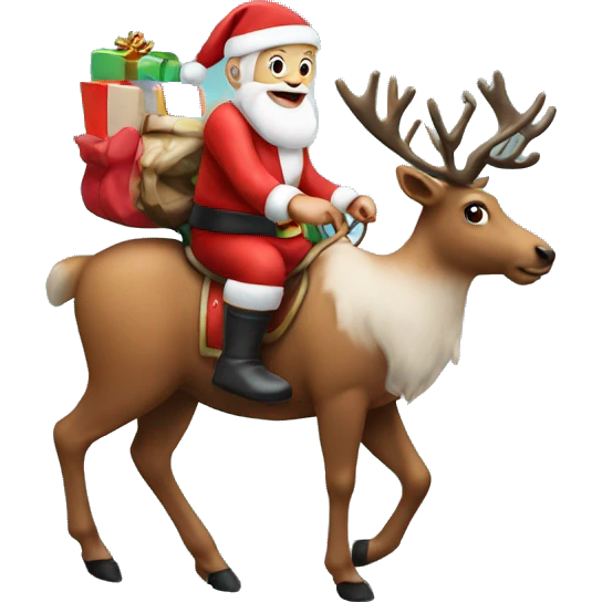 Santa on a reindeer  emoji