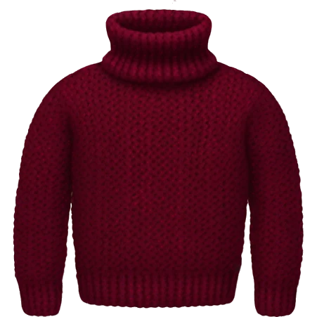 Burgundy knitted turtleneck sweater emoji