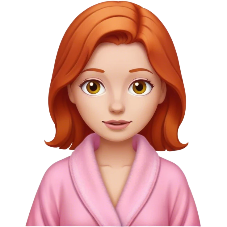 Red head woman wearing a pink dressing gown  emoji