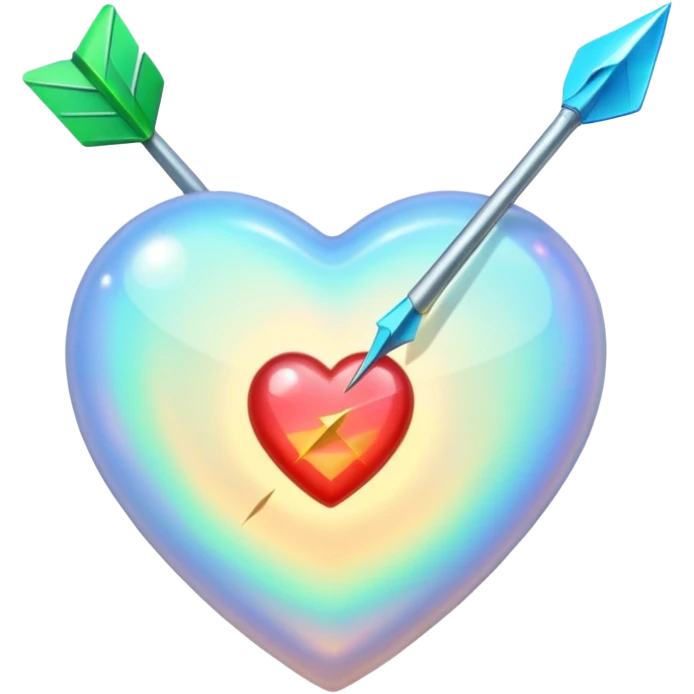 Opal heart with arrow through it  emoji