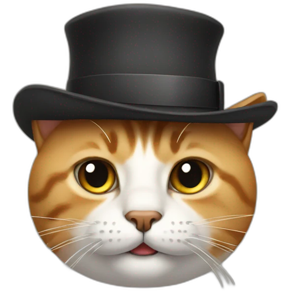 cat with mustach and hat emoji